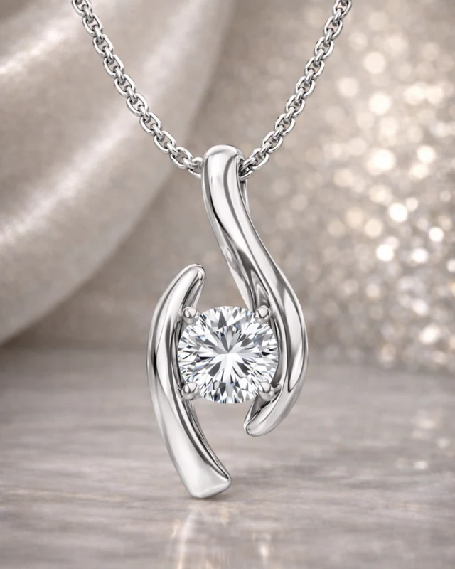 Siren Swirl Solitaire Necklace
