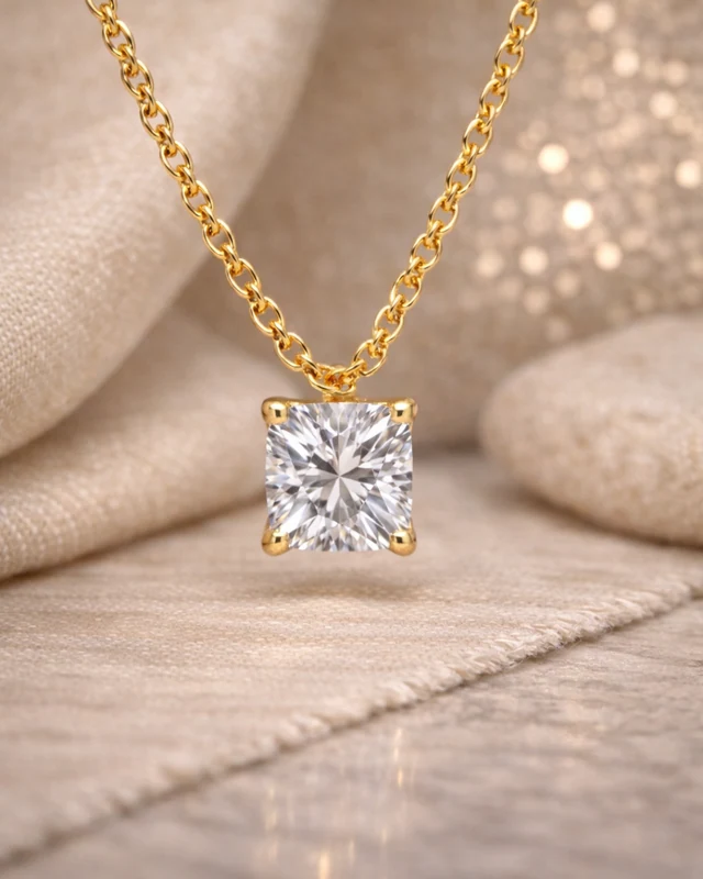 Icon Cushion Solitaire Necklace