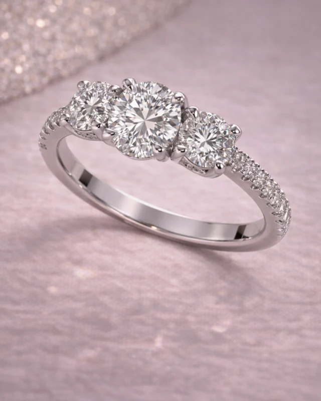 The Trinity Halo Pavé Ring